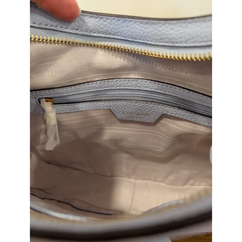 Kate Spade Roulette Medium Leather Messenger Bag - Baby Blue